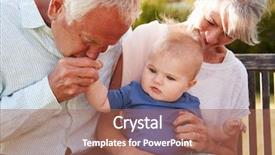  Presentation with baby sitting - Slides enhanced with babysitting - grandparents sitting on seat background and a  colored foreground