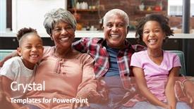  Presentation with home lending - Cool new slides with babysitting - portrait of grandparents sitting backdrop and a coral colored foreground