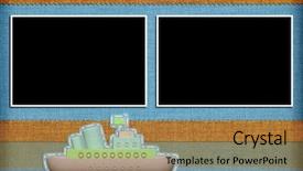  Presentation with scrapbook - Presentation theme enhanced with babytemplate - decorative template with photo frames background and a coral colored foreground