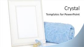  Presentation with frame - Cool new slide deck with babytemplate - photo frame with bath towel backdrop and a white colored foreground