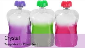  Presentation with baby food - PPT theme having babytemplate - pouches of baby food background and a lilac colored foreground