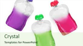  Presentation with baby food - Audience pleasing slides consisting of babytemplate - pouches of baby food backdrop and a mint green colored foreground