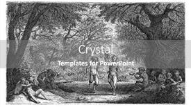  Presentation with wood - Colorful PPT theme enhanced with bacchanal-with-partying-satyrs backdrop and a gray colored foreground