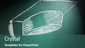  Presentation with bachelor - Audience pleasing PPT layouts consisting of bacgraund graguaite education university - bachelor hat drawing on blackboard backdrop and a  colored foreground