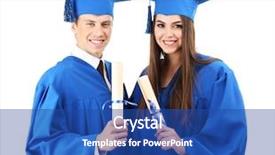  Presentation with students - Theme featuring bacgraund graguaite education university - graduate students wearing graduation hat background and a ocean colored foreground