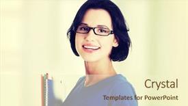  Presentation with student - Slides featuring pretty caucasian young happy woman with charming smile wearing red dress and christmas hat spreading hands isolated on white background santa girl new year-2018 holiday copy space for advertisement background and a white colored foreground.