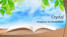  Presentation with open book spiral - Beautiful PPT theme featuring bacgraund graguaite education university - opened book on table backdrop and a  colored foreground