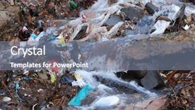  Presentation with water contamination - Presentation theme enhanced with bach - environmental contamination rubbish background and a  colored foreground