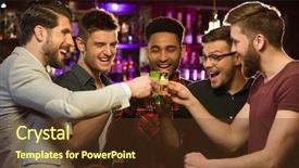  Presentation with beer - Beautiful slides featuring bachelor - happy male friends drinking beer backdrop and a  colored foreground