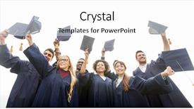  Presentation with international education - PPT layouts consisting of bachelor gowns waving mortar board background and a white colored foreground