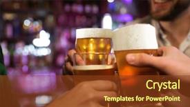  Presentation with pub - Audience pleasing PPT layouts consisting of close-up of three happy backdrop and a tawny brown colored foreground