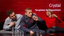  Presentation with night club - Amazing slide set having men drinking shots in night club backdrop and a crimson colored foreground
