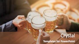  Presentation with pub - Colorful theme enhanced with cheerfulness - people leisure and drinks concept backdrop and a red colored foreground