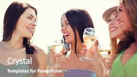  Presentation with bachelorette - Amazing PPT theme having bachelorette - summer holidays vacation and celebration backdrop and a coral colored foreground