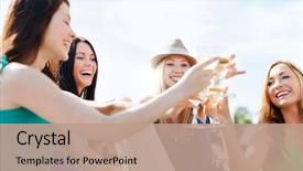  Presentation with bachelorette - Cool new slide set with bachelorette - summer holidays and vacation backdrop and a coral colored foreground