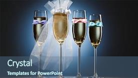  Presentation with bride - Colorful theme enhanced with bachelorette party - glasses of champagne for bride backdrop and a ocean colored foreground