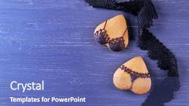  Presentation with bachelorette - Cool new PPT theme with bachelorette party cookies on wooden backdrop and a teal colored foreground