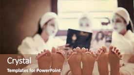  Presentation with bachelorette - Audience pleasing slide deck consisting of bachelorette party in spa girls backdrop and a tawny brown colored foreground