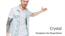  Presentation with yelling - PPT theme with back an angry guy scandal background and a white colored foreground