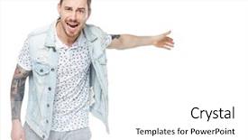  Presentation with art bird tattoos come - PPT theme with back an angry guy scandal background and a white colored foreground