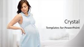  Presentation with backache - PPT theme consisting of back and suffering from backache background and a white colored foreground