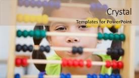  Presentation with elementary school - Presentation theme with back basics - cute pupil using abacus background and a coral colored foreground
