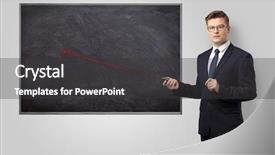  Presentation with pointer - Presentation theme consisting of back basics - handsome young teacher with laser background and a  colored foreground