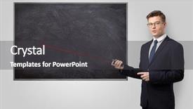  Presentation with pointer - Beautiful PPT theme featuring back basics - handsome young teacher with laser backdrop and a  colored foreground