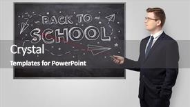  Presentation with pointer - Audience pleasing slide deck consisting of back basics - handsome young teacher with laser backdrop and a  colored foreground