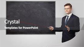  Presentation with pointer - Beautiful slide set featuring back basics - handsome young teacher with laser backdrop and a dark gray colored foreground