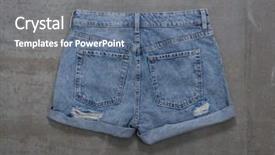  Presentation with of blue jeans denim - Presentation theme consisting of back blue denim shorts isolated background and a  colored foreground