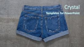  Presentation with of blue jeans denim - Theme with back blue denim shorts isolated background and a  colored foreground