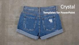  Presentation with jeans denim - Amazing PPT layouts having back blue denim shorts isolated backdrop and a  colored foreground