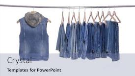  Presentation with jeans - Slide deck with back-blue-jeans-vest background and a teal colored foreground