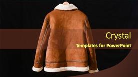  Presentation with brown leather - Slides featuring back-brown-leather-jacket background and a tawny brown colored foreground