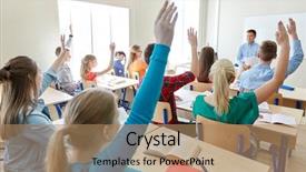  Presentation with high school students - Cool new presentation theme with back college - education high school teaching learning backdrop and a coral colored foreground