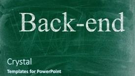  Presentation with end - Slide set enhanced with back-end-business-phrase-written background and a ocean colored foreground