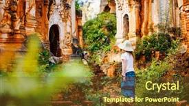  Presentation with old young - Audience pleasing slide deck consisting of back history - young girl visiting hundrets backdrop and a  colored foreground