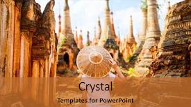  Presentation with old young - Audience pleasing slide set consisting of back history - young girl visiting hundrets backdrop and a red colored foreground