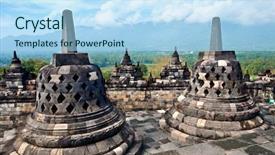 Presentation with borobudur temple - Beautiful slides featuring back in the early 1900 backdrop and a light blue colored foreground