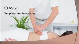  Presentation with physiotherapist - Slide deck having back in the medical office background and a white colored foreground
