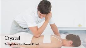  Presentation with physiotherapist - Slide set consisting of back in the medical office background and a lemonade colored foreground