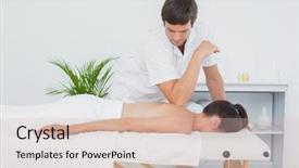  Presentation with physiotherapist - Audience pleasing slide set consisting of old empty photo for the backdrop and a  colored foreground.