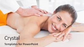  Presentation with physiotherapist - Slide set consisting of back in the medical office background and a lemonade colored foreground