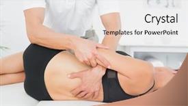  Presentation with physiotherapist - Slide set enhanced with back in the medical office background and a white colored foreground