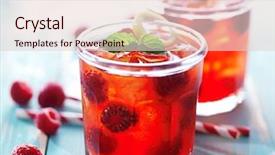  Presentation with juice - Amazing presentation theme having glasses of raspberry juice cocktail backdrop and a lemonade colored foreground