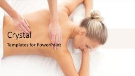  Presentation with spa - Audience pleasing PPT theme consisting of back massage - young attractive woman getting spa backdrop and a coral colored foreground