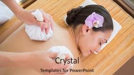  Presentation with herbal - Theme featuring back massage with herbal compress background and a  colored foreground
