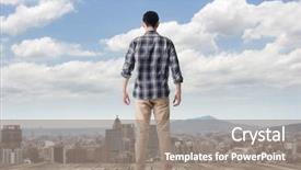  Presentation with asian nurse helps a man - Amazing presentation having back men - asian man standing and looking backdrop and a gray colored foreground