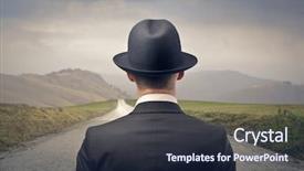  Presentation with hat - Amazing presentation having back men - businessman with hat in front backdrop and a wine colored foreground